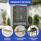 Parrot Metal Bird Cage W  Wheels Easy Cleaning Parakeet Pigeon Crow Seed Catcher