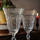 Neman Elegant Hand-cut Crystal White Wine Glasses     Set Of 2     8 Oz