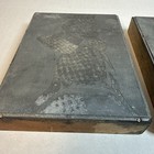 Lot Of 2 Antique Letterpress Portrait Blocks Metal Wood Engraving Printing