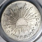 1864-o Pcgs Ms 62 Mexico 8 Reales Oaxaca Mint Scarce Silver Coin  23071101c 