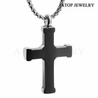 New Black Cross Ashes Cremation Jewelry Keepsake Memorial Urn Pendant Necklace