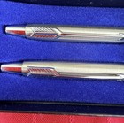 Vtg Parker Classic Flighter Stainless Steel Pen Pencil Set Usa New Box Booklet