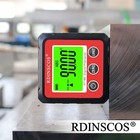 Rechargeable Angle Meter Magnetic Angle Gauge 4-side Strong Magnetic Black_red