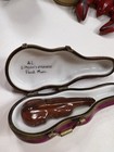 Peint Main Limoges France A l  Violin Case W Violin Treble 2 Pc Trinket Box 