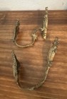 Pair Of 2 Antique French Gilt Bronze Curtain Tiebacks Wall Hooks