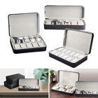 6 10 12 Slots Watch Box Jewelry Display Storage  Zipper Case Organizer Box Black