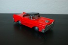 Vintage Made In Japan Tin Friction Toy Car 1959 Ford Sedan 5 75  Red