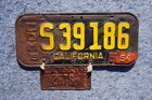 1954 Los Angeles La County California License Plate Plates Tab Lot Of 3