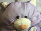 Vtg Puffalump Purple Nylon Kitty Cat Plush 15  Fisher Price Purple Dress Lace