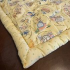 Vintage Baby Quilt Nursery Rhyme Humpty Dumpty Moon Mice Crib Blanket Yellow
