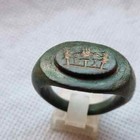 Authentic Ancient Legionary Roman Bronze Intaglio Ring - Legionary Standard