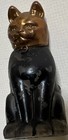 Rare Ca 1920s Frosted Glass  Gold Cat Marquise Co Perfume Bottle Figural Antique