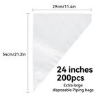 24 Inch Extra Large Piping Bag Disposable  200 Pcs Disposable Tipless Icing P   