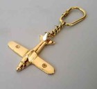 Lot Of 10 Pcs Solid Brass Airplane Key Chain Nautical Handmade Key Ring Vintage