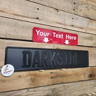 All Black Flat Matte Euro Plate With Black Text - Black On Black  Any Text