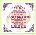 1960s Harolds Club Casino   Hotel Reno Nv  Cocktail Paper Napkin Unused Vintage