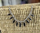 Vintage Mexican Reversible Sterlibg Silver Drop Necklace 