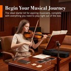 Violin For Beginners  Cvn-300 Solidwood Ebony Fitted Violin With Strings
