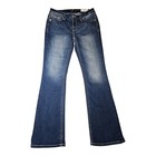 Miss Me Dark Wash Mid Rise Boot Jeans Y2k Rhinestone Boho Women s Size 28 X 32
