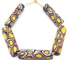 5 Old Venetian Antique Yellow Millefiori African Glass Trade Beads