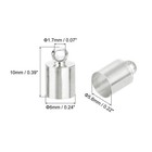 50pcs Leather Cord End Caps 6mm Od Column Barrel Terminators Silver Tone