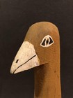 Vtg Aboriginal Folk Art Bird Sculpture 15    Hand Carved Wood   Natural Dyes