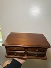 Vintage Jewelry Box Wood With Gold Velvet Inside And Mirror 1970 s Classic
