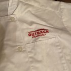 Uc  Threads Outback Steakhouse White Double Breasted Short Slv  Chef Coat Large 
