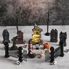 Soaoo 25 Pcs Halloween Miniature Accessories Light Up Haunted House Tombstones 