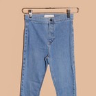 Top Shop High Waisted Light Denim Skinny Jeans Size Xs - Small Fall Casual Pants