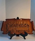 Mcm Last Supper Hand Carved Wood Scroll Wall Hanging Plaque  Artisan Signed euc