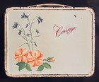 Vtg 1964 Thermos Lunch Box Corsage Floral Flower Garden Print King-seeley Metal