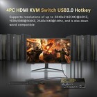 Hdmi Kvm Switch 4 Port Usb 3 0 4k 60hz Hdr10 18gbps Remote Control Pc Laptop
