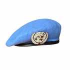 Un Blue Beret United Nations Peacekeeping Force Cap Hat With Un Badge Size 59