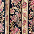 1890 Antique French Cretonne Panel Black Red Gray And Gold Large Curtain French