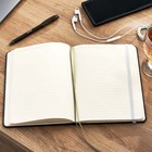 Fabric Cover Journal  Black  240 Ruled Pages  Elastic Band
