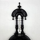 Antique Dutch Black Walnut Aneroid Barometer Thermometer Weather Station C 1890