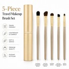 5pc Makeup Brush Set Foundation Eyeshadow Eyeliner Lip Brushes Travel Tool Kit