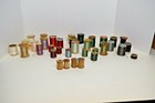 35  Vintage Wooden  Spools Sewing  Thread Mixed Lot Of  Colors Sizes Makers