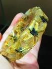 Natural Gold Rutilated Quartz  Round Beads Wealthy Bracelet 15mm Aaaaa