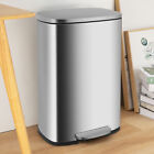 13 Gallon 50 Liter Trash Can With Lid Step  Fingerprint-proof Kitchen Trash Bin