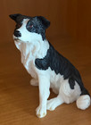 Vintage Sandicast Border Collie Dog Figurine By Sandra Brue  4     Tall  Usa