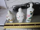 Vintage Lot Of 3 Porcelain Snuff Bottles Chinese Bird Designs Signed 