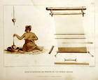 1847 Lithograph Spinning   Weaving Pueblo Indians Seth Eastman For Us Congress