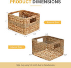 Hand-woven Water Hyacinth Baskets  Pantry Organizers And Storage With Handles  D