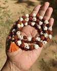 Goddess Kali Nar Mund   Rudraksha Mala Rosary Carved Skull 67 1 Prayer Beads