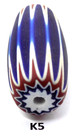 Monster Tapered Oval Antique Venetian Chevron Trade Bead African K5 Bg 66