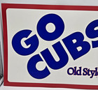 Vintage Chicago Cubs Old Style Light Beer Sign Double Sided Bar Man Cave 22x14