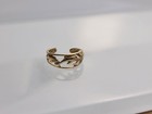 10k Solid Yellow Gold Dolphin Toe Cuff Ring Adjustable Size 2 Signed Jcm