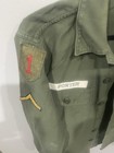 Vtg Military Field Shirt jacket Patches Og 8405-781-8947 Army 15 1 2 X 33 Fit